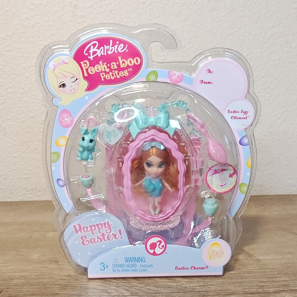 Barbie Peek-a-boo Petites Easter Egg-Citement Doll 89 Kids Pink 2008 NIB